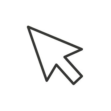 Linear White Mouse Cursor Arrow Vector Icon Stock Illustration