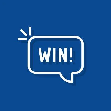 Linear win icon on white bubble Stock Illustration