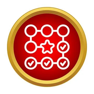 Linear workflow progress tracking on red background Stock Illustration