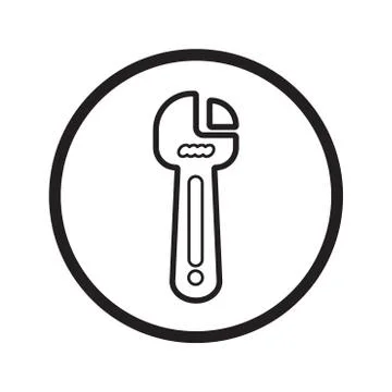 Linear Wrench repair icon - vector iconic design Stock Illustration