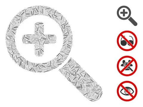 Linear Zoom In Icon Vector Collage Stock Illustration