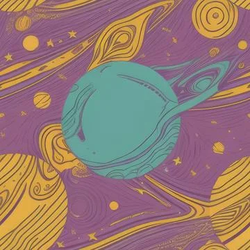 Lineart cosmic background pattern Stock Illustration