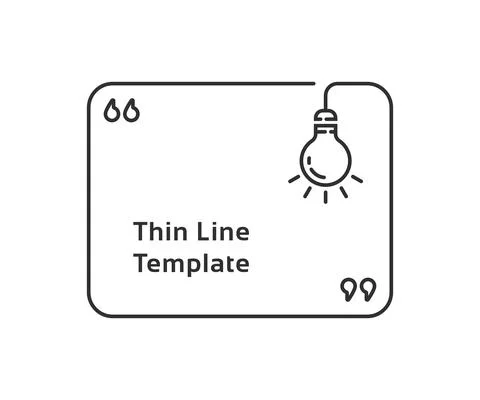 Lineart quotation template with lightbulb Stock Illustration