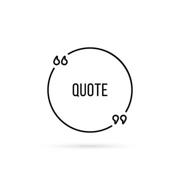 Lineart quotation template with shadow Stock Illustration