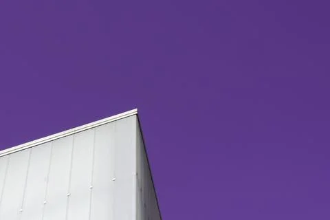 Lined architectural forms against clear violet backdrop. Architecture abstr.. Stock Photos