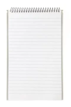 Lined blank notebook with spiral isolated on white Stock Photos