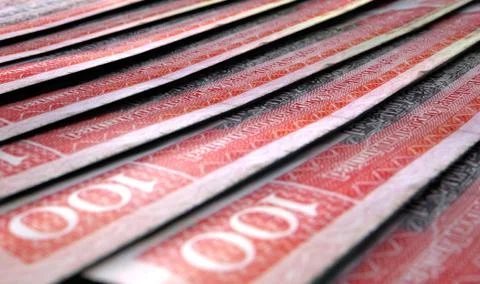 Lined Up Close-Up Banknotes Stock Illustration