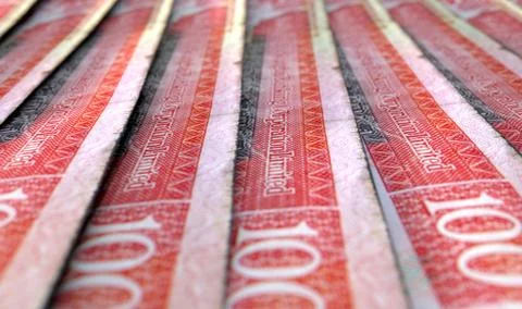 Lined Up Close-Up Banknotes Stock Illustration