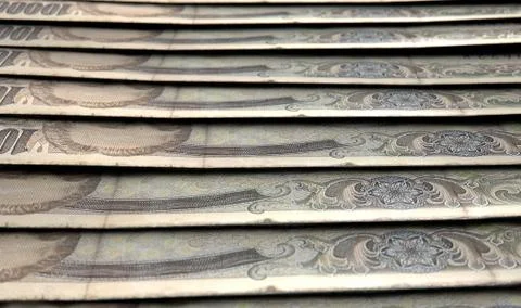 Lined Up Close-Up Banknotes Stock Illustration