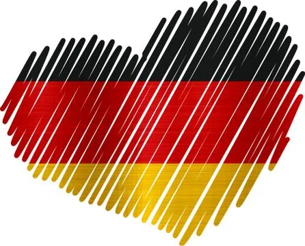 Lined Heart  germay metallic texture イラスト素材