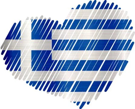 Lined Heart greece metallic texture Illustrazione stock