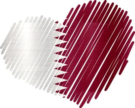 Lined Heart  quatar metallic texture Illustrazione stock