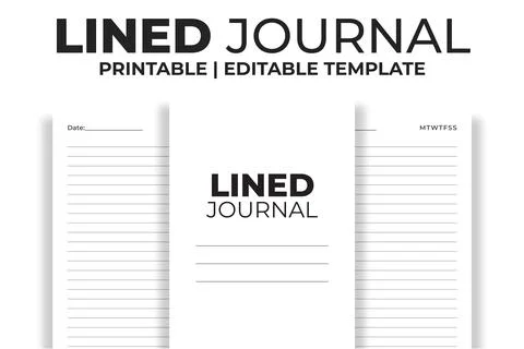 Lined Journal KDP Interior Stock Illustration