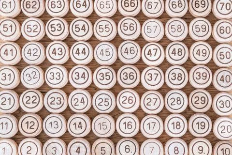 Lined kegs with numbers 写真素材