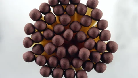 Lined up matches dolly shot, close up video. 4K macro Stock Footage 155280370