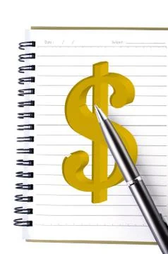 Lined notebook and pen Stock Illustration