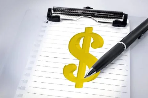 Lined notebook and pen Stock Illustration