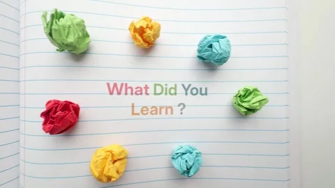 A lined notebook page featuring the question What Did You Learn? Stock Footage 341608802