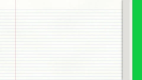 Lined notebook page turn paper transition on green screen Vídeos de archivo 348271480
