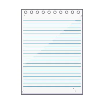Lined notebook paper sheet with holes Stock Illustration