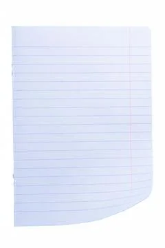 Lined notebook paper sheet isolated Stock Photos
