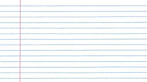 Lined notebook paper texture with red margin line school exercise sheet Иллюстрация