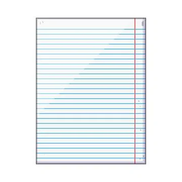 Lined notebook paper for writing and studying Stock Illustration