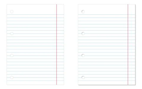 Lined notebook papers Stock Illustration