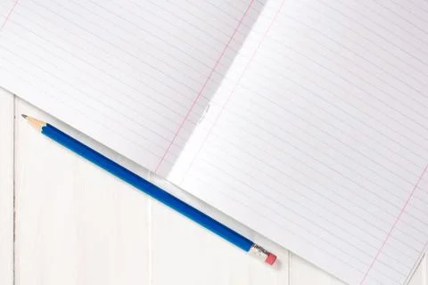 Lined notebook with pencil Stock Photos