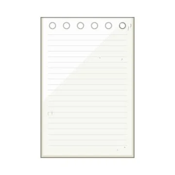 Lined notepaper page for writing or school work Stock Illustration