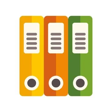 Lined up office binders storing important documents and information Stock Illustration