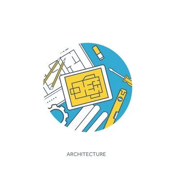 Lined, outline vector illustration. Engineering and architecture. Notebook イラスト素材