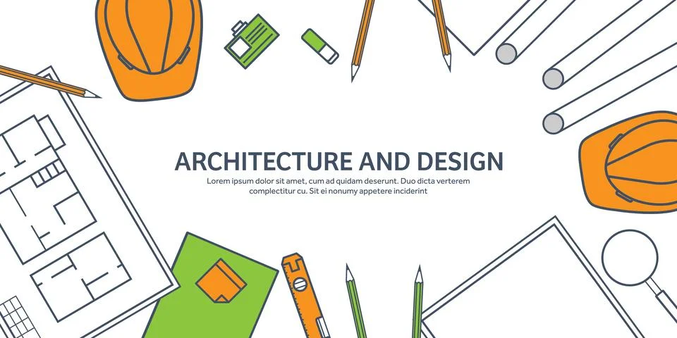 Lined, outline vector illustration. Engineering and architecture. Notebook Stock-Illustration