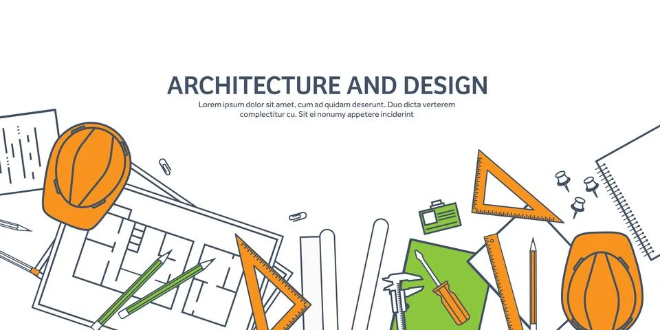 Lined, outline vector illustration. Engineering and architecture. Notebook イラスト素材