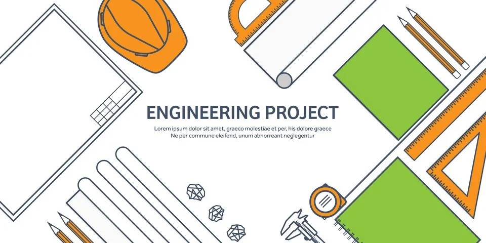 Lined, outline vector illustration. Engineering and architecture. Notebook Stockillustratie