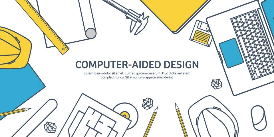 Lined, outline vector illustration. Engineering and architecture. Notebook Stock Illustration