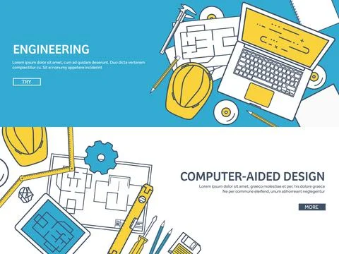 Lined, outline vector illustration. Engineering and architecture. Notebook Stock Illustration