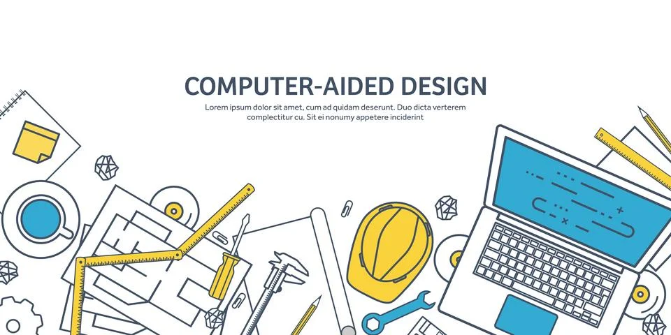 Lined, outline vector illustration. Engineering and architecture. Notebook Stock Illustration