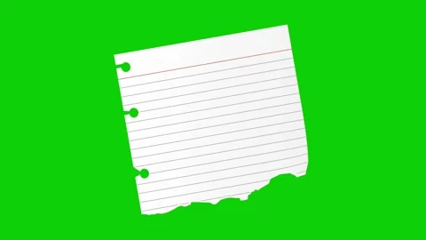 Lined paper blowing away in wind gusts on green screen detaching. Stock Footage 320990227