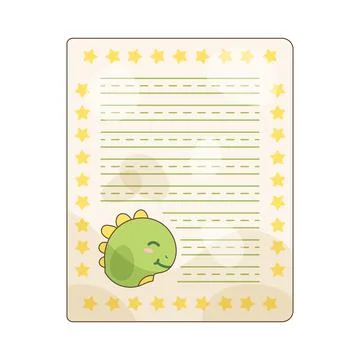 Lined paper with cute dinosaur theme Stock Illustration