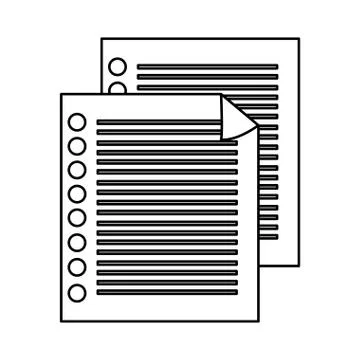 Lined paper document , vector illustration Stock Illustration