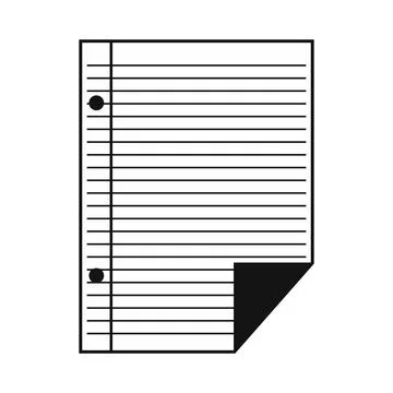 Lined paper of notebook simple icon 스톡 일러스트