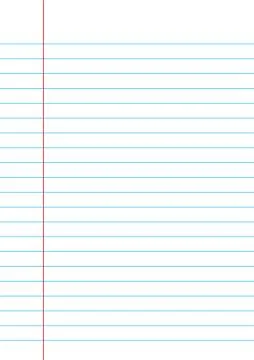 Lined paper from a notebook on white background. Stock Illustration