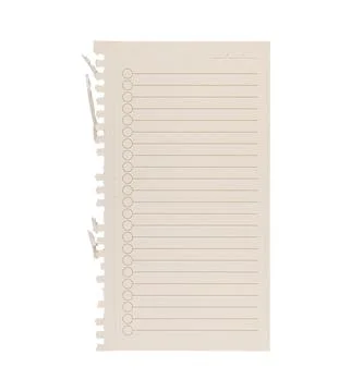 Lined Paper Sheet with Checkmarks on Textured Background for Planning and Not Stock Photos