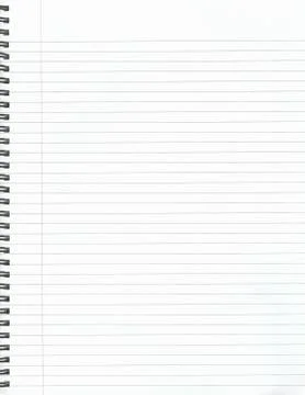 Lined Paper from a standard notebook with ring binding Stock Photos