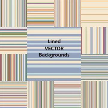 Lined patterns set Different colors lined seamless patterns set, a vector.... Stock Photos