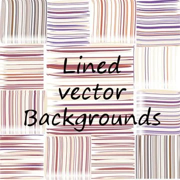 Lined patterns set Different colors lined background patterns set, a vecto... 스톡 사진