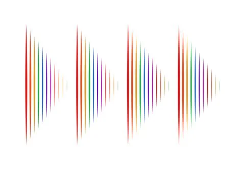 Lined rainbow colors pointer in a row. Stock Illustration