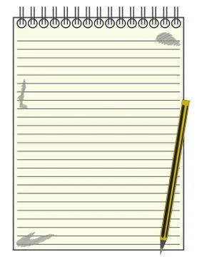 Lined Reporter Notepad With Pencil Stock-Illustration