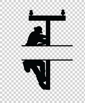 Lineman Monogram Character 03 scalable logo design icon Stock Illustration